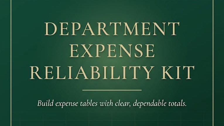 Department Expense Reliability Kit