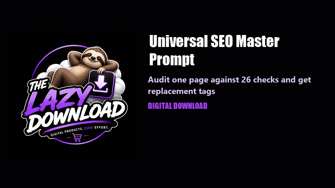 The Universal SEO Master Prompt