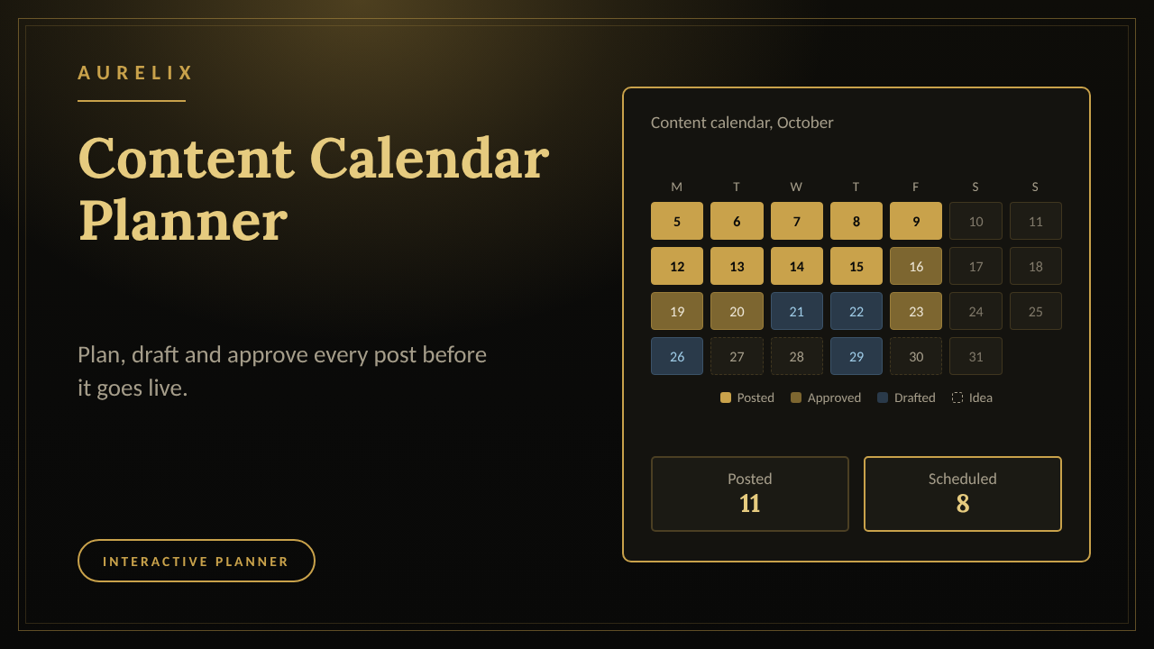 Content Calendar Planner | AURELIX