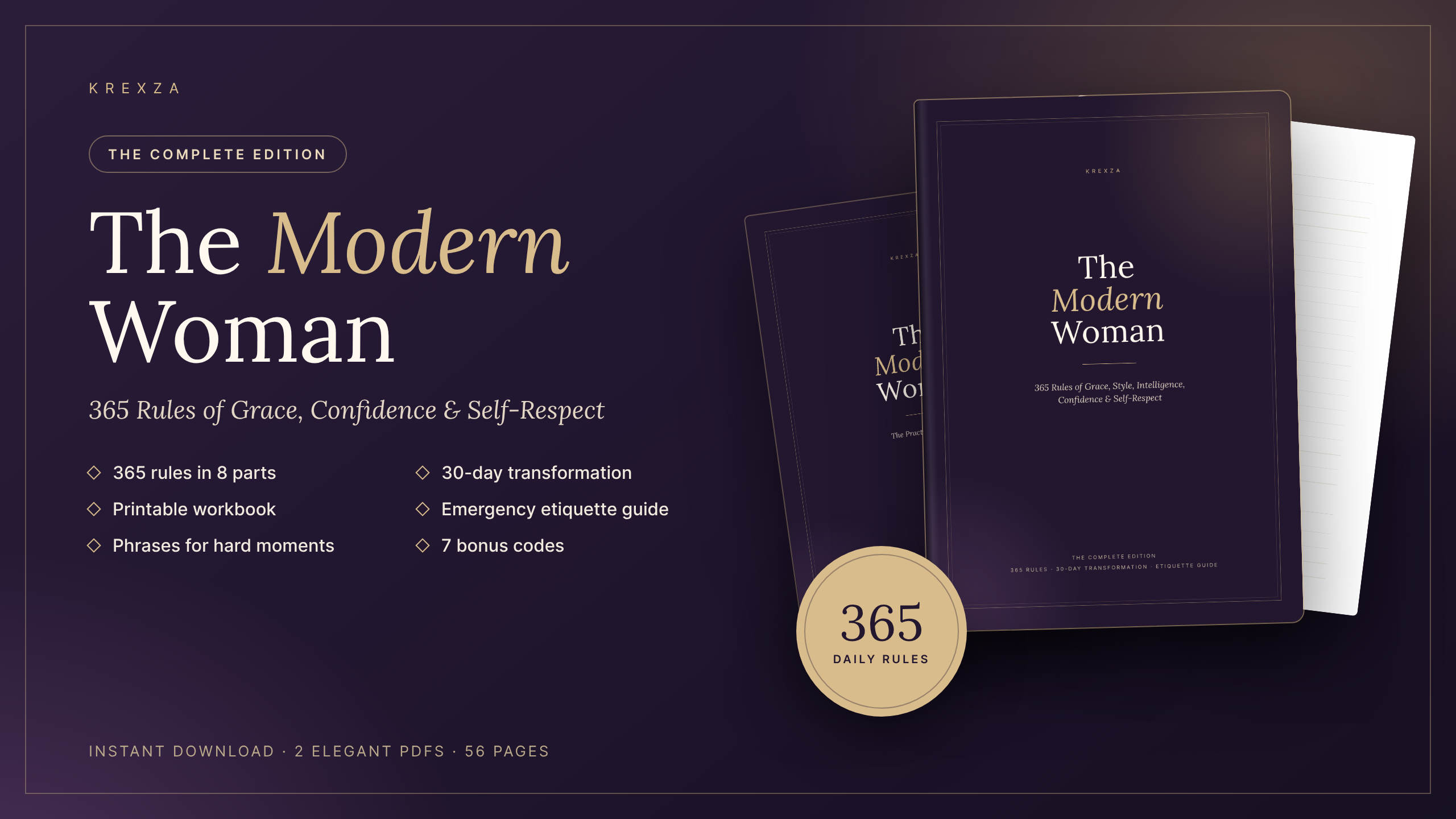 The Modern Woman: 365 Rules of Grace, Confidence & Self-Respect + Workbook