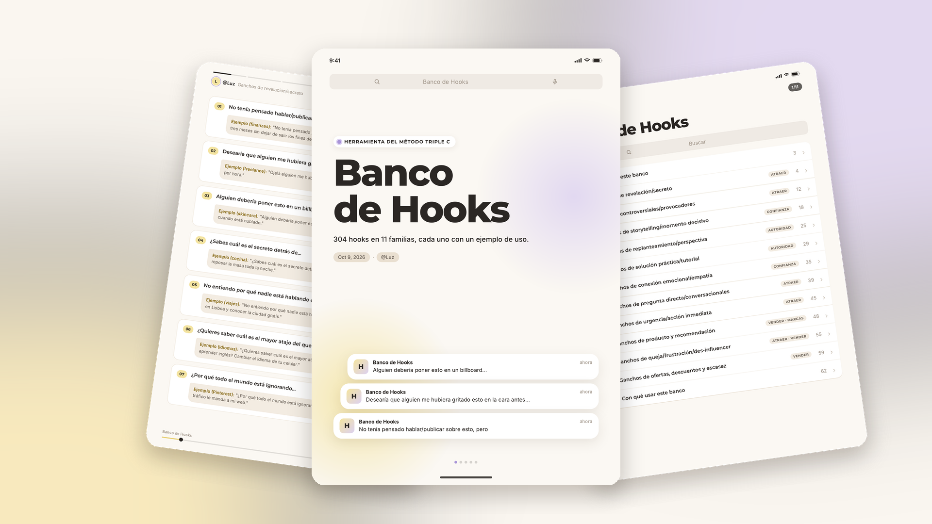 Banco de Hooks - Método Triple C