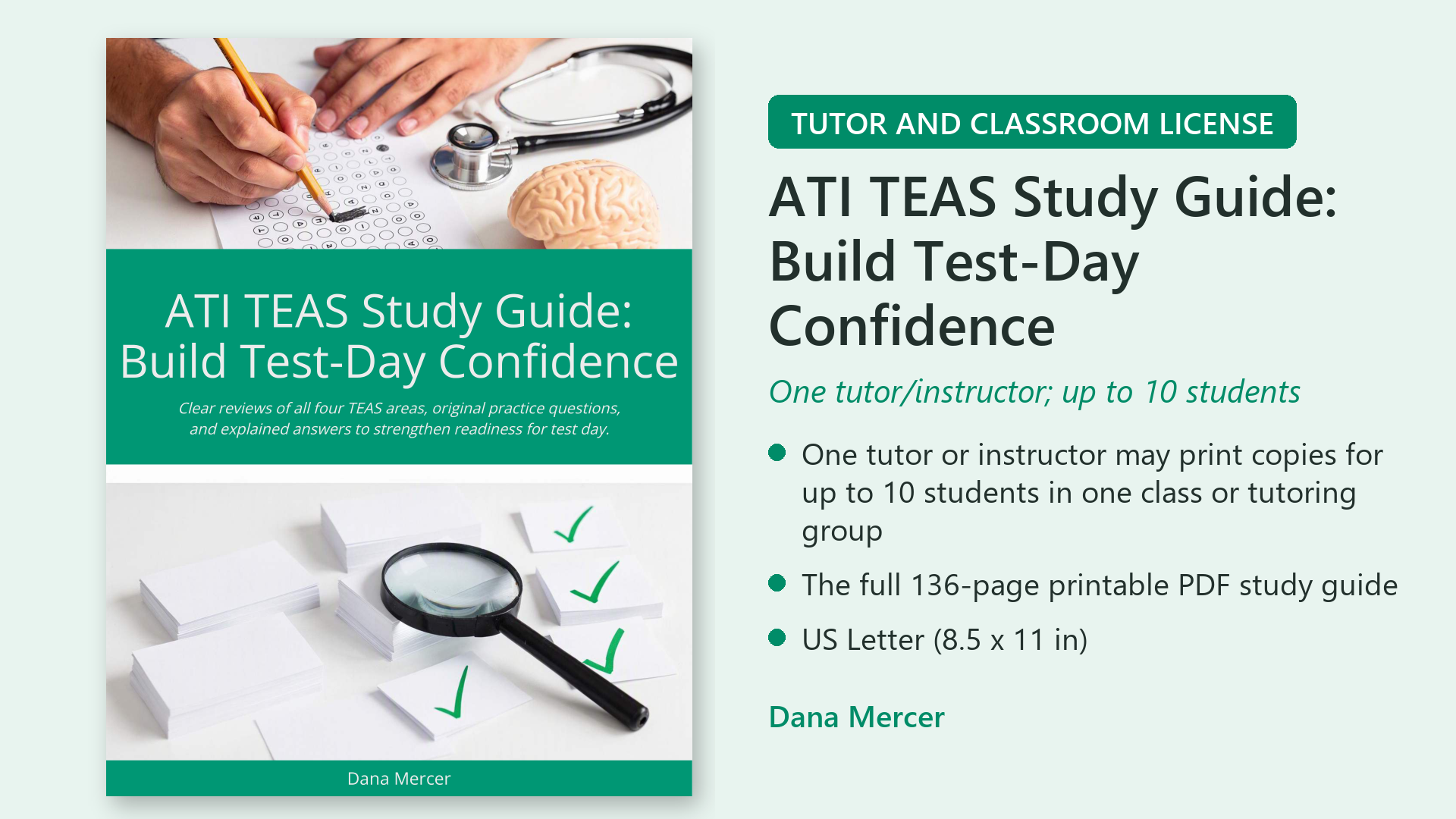Tutor and Classroom License: ATI TEAS Study Guide
