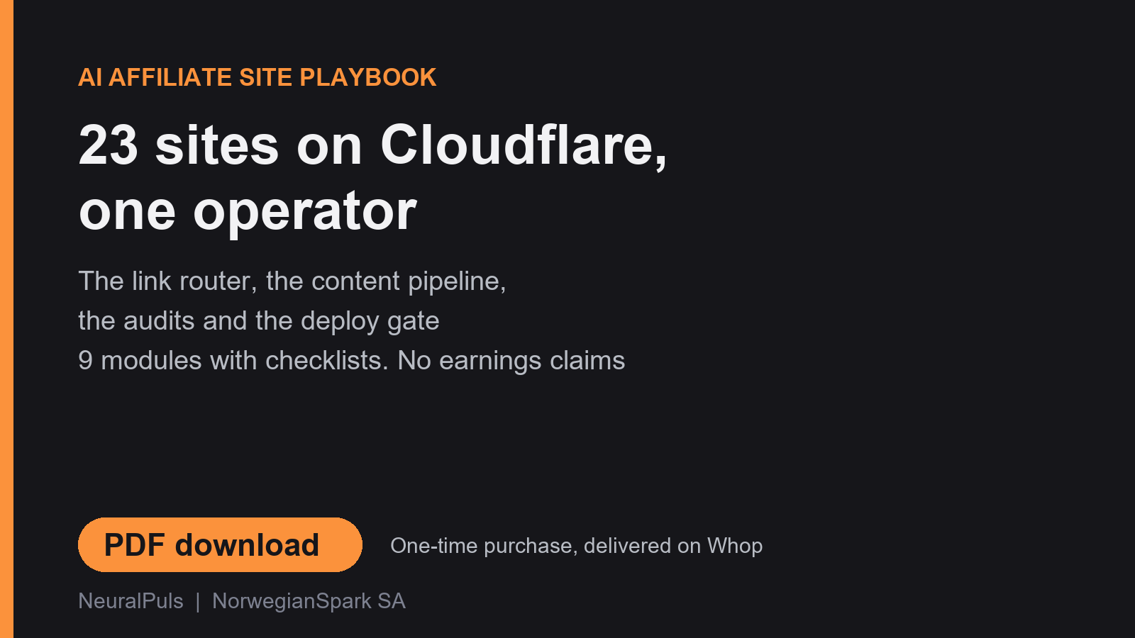 AI Affiliate Site Playbook