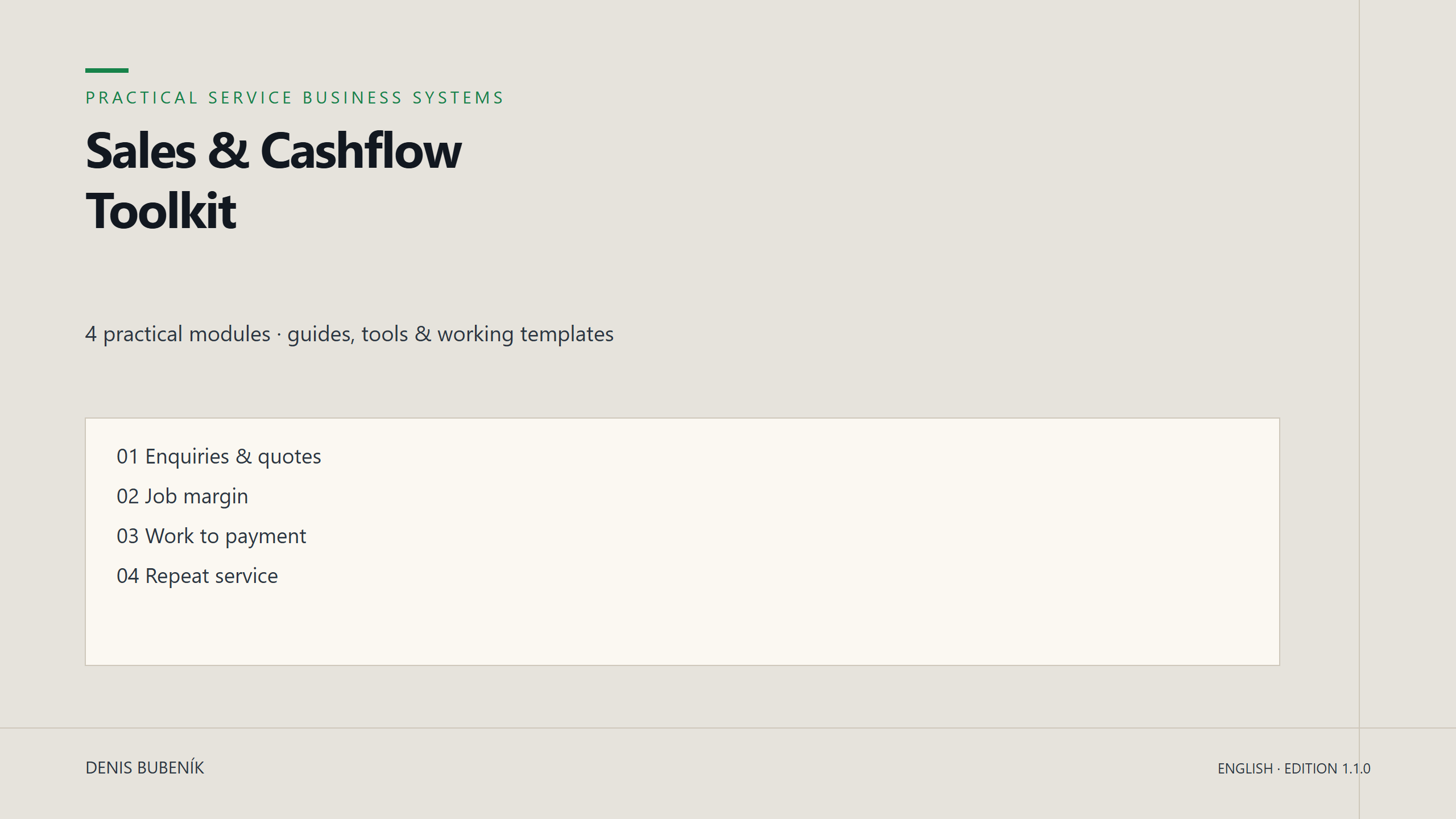 Sales & Cashflow Toolkit