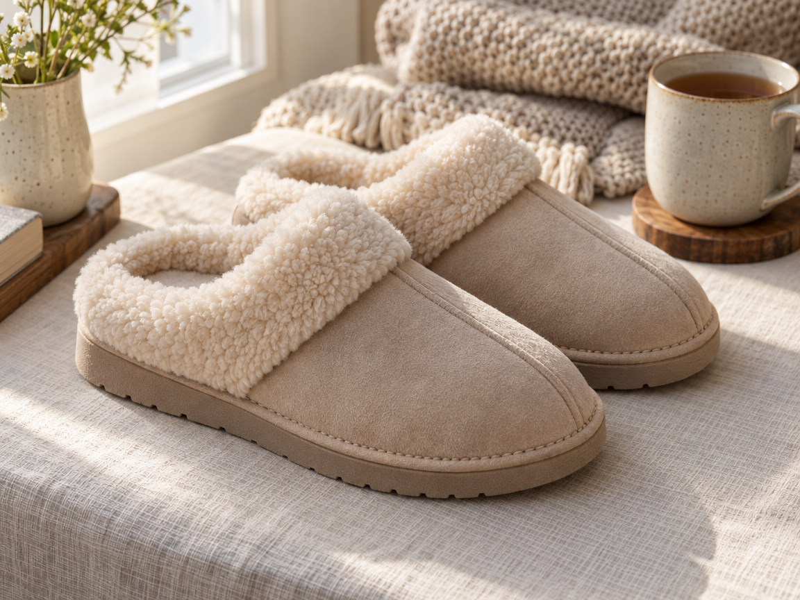 Fleece-Lined Cozy Slippers