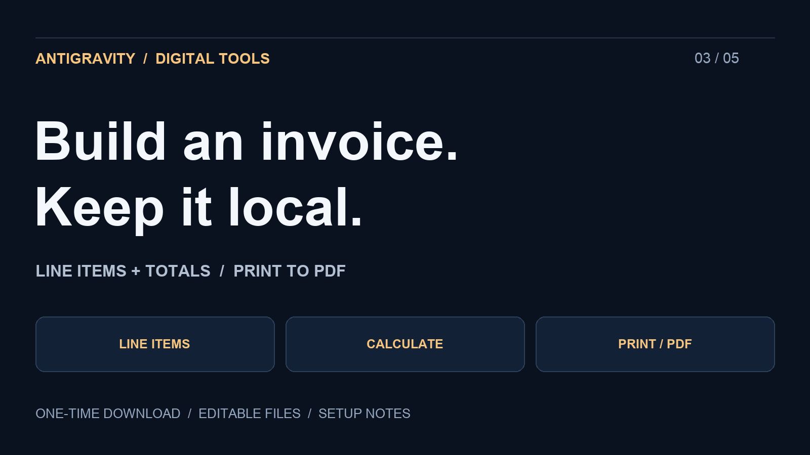 Offline Invoice Builder — Local HTML