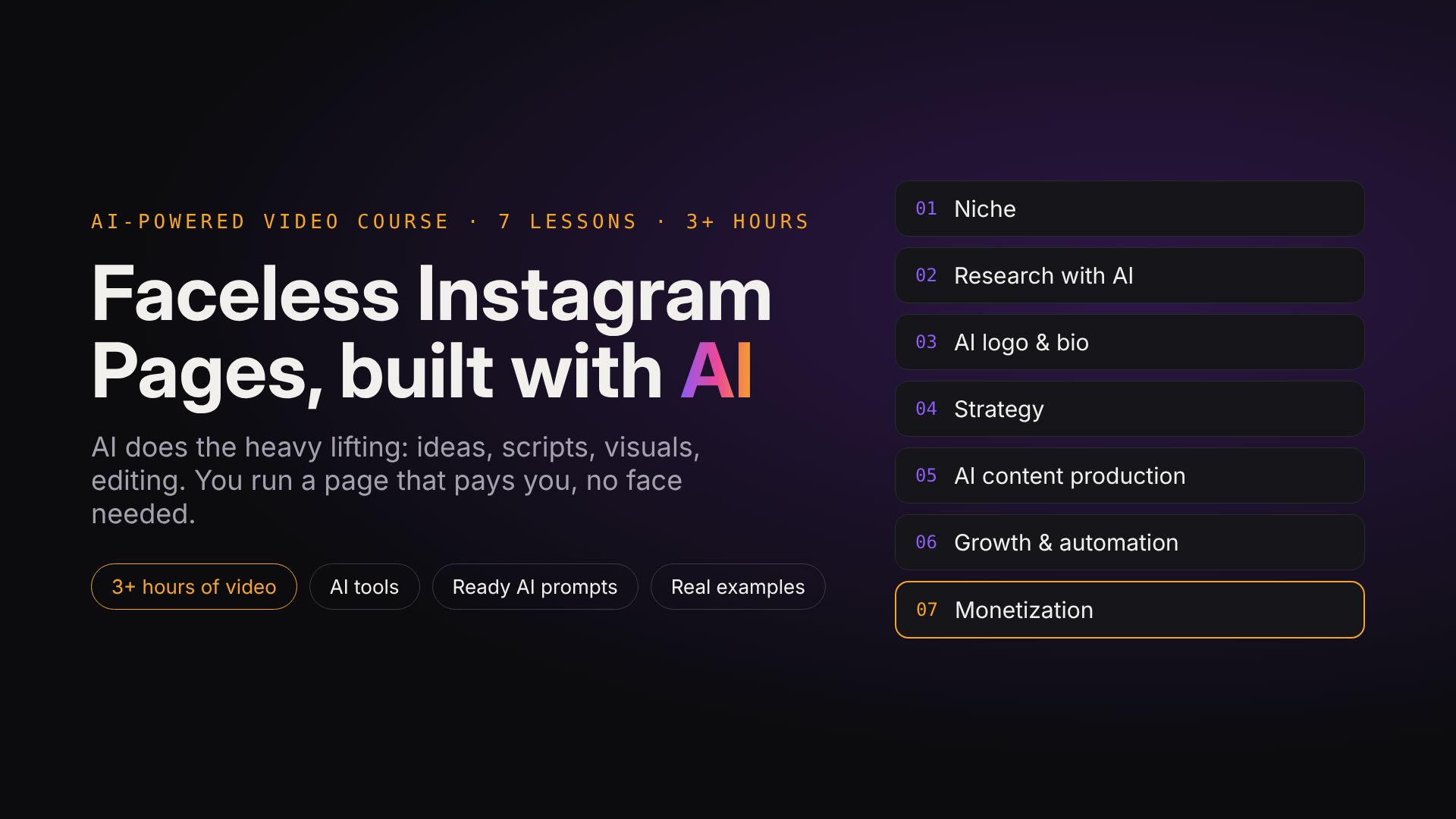 AI Faceless Insta Pages v4: Build. Automate. Monetize.