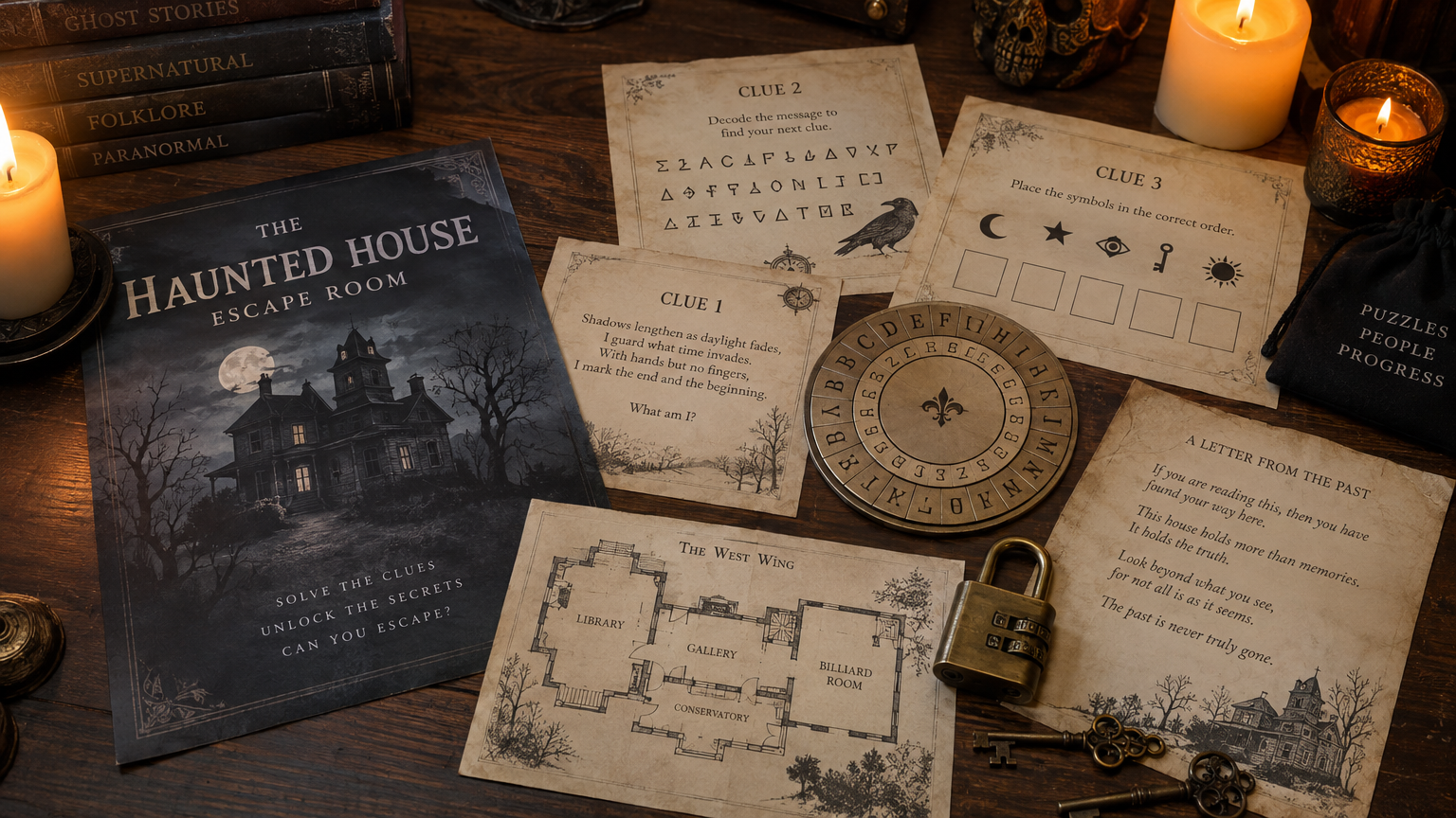 Haunted Manor: Printable Escape Room Kit
