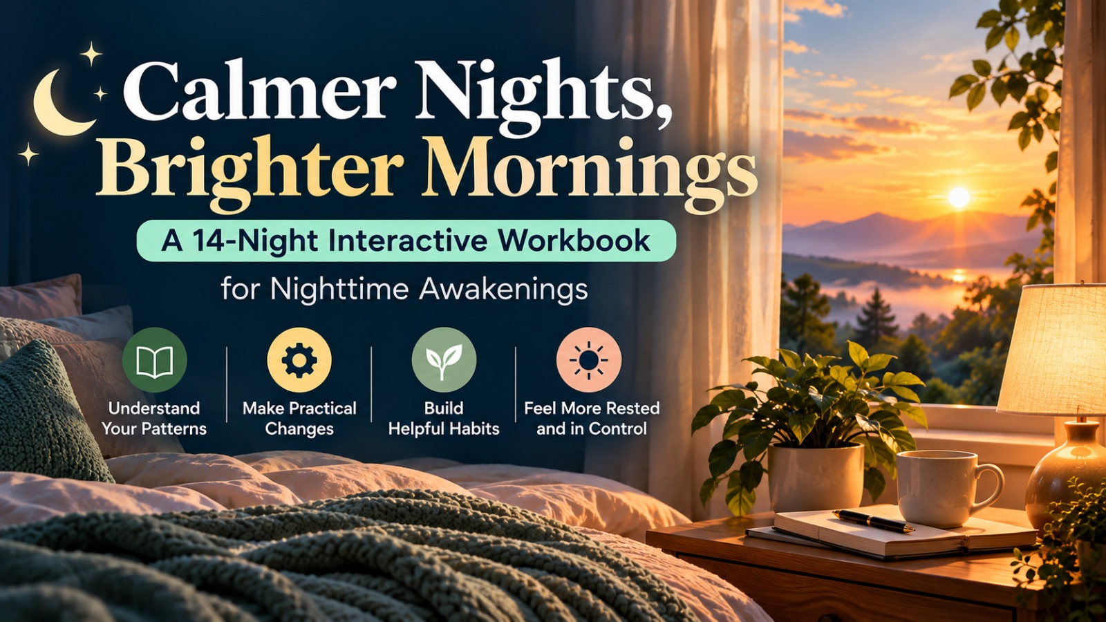 Calmer Nights, Brighter Mornings – 14-Night Interactive Sleep Workbook