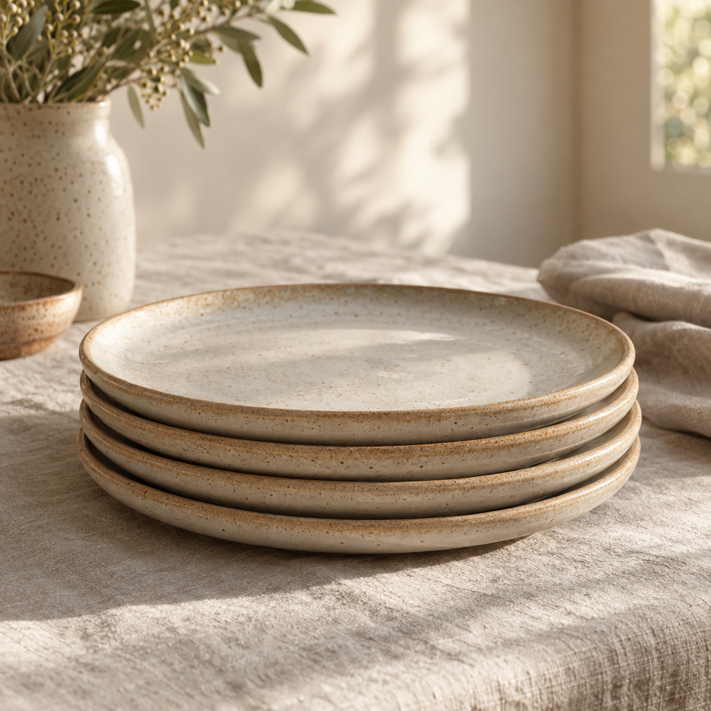 Stoneware Dinner Plates, Set of 4