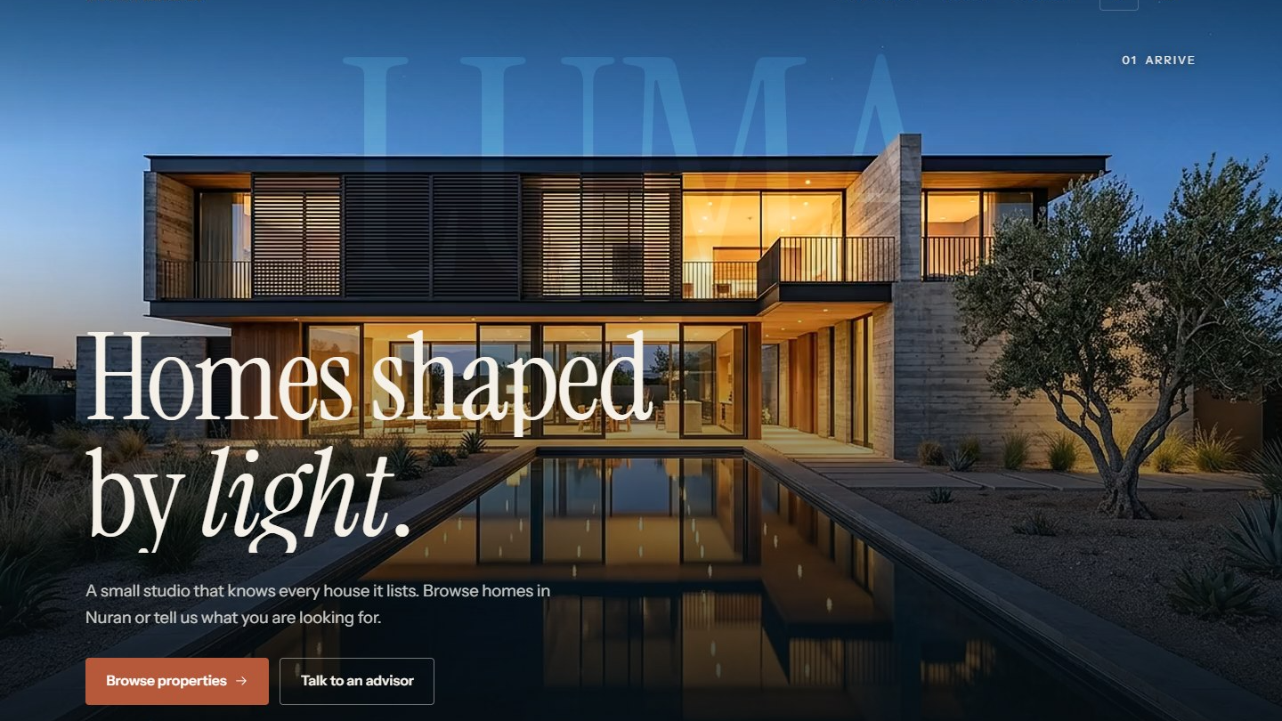 Real Estate Website Template: English + Arabic, Scroll-Video Hero