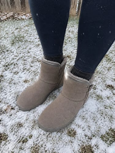 Customer photo review of Snug Boot - Non-slip & waterproof winter barefoot shoe (Unisex)