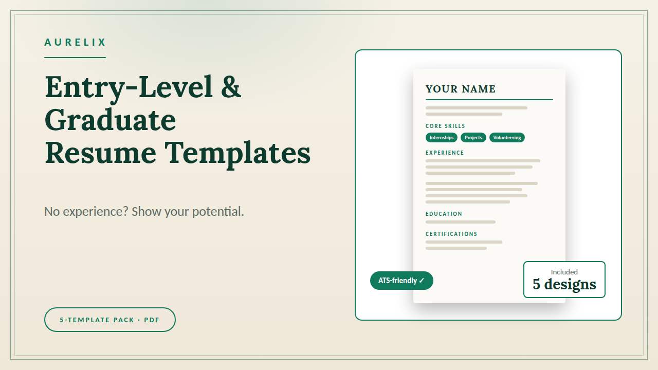 Entry-Level & Graduate Resume Templates | AURELIX
