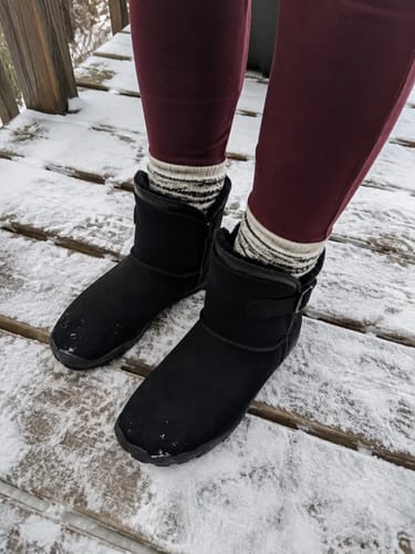Customer photo review of Snug Boot - Non-slip & waterproof winter barefoot shoe (Unisex)
