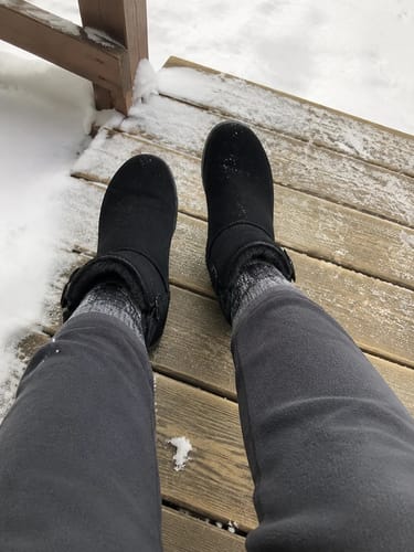 Customer photo review of Snug Boot - Non-slip & waterproof winter barefoot shoe (Unisex)
