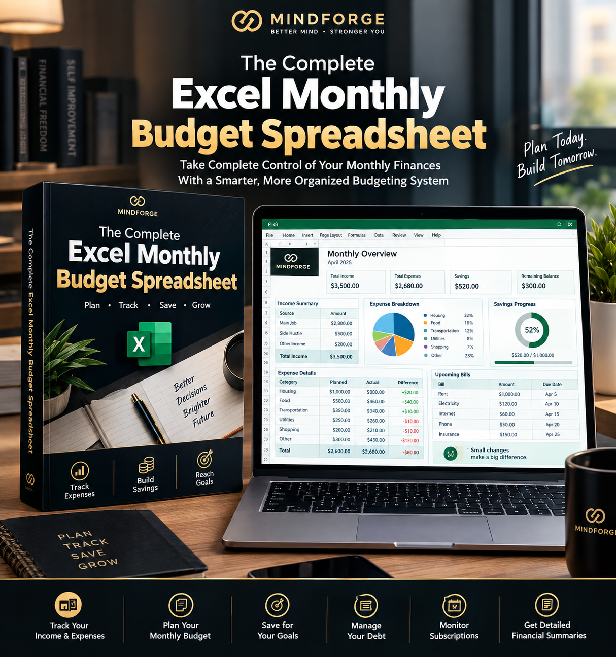 The Complete Excel Monthly Budget Spreadsheet