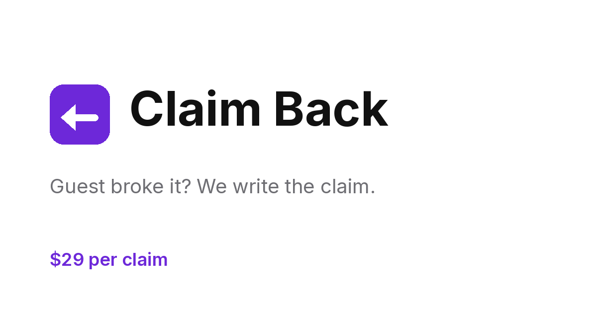 Claim Back: we write your Airbnb damage claim