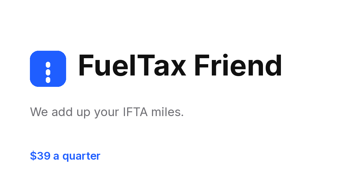 FuelTax Friend: IFTA miles added up