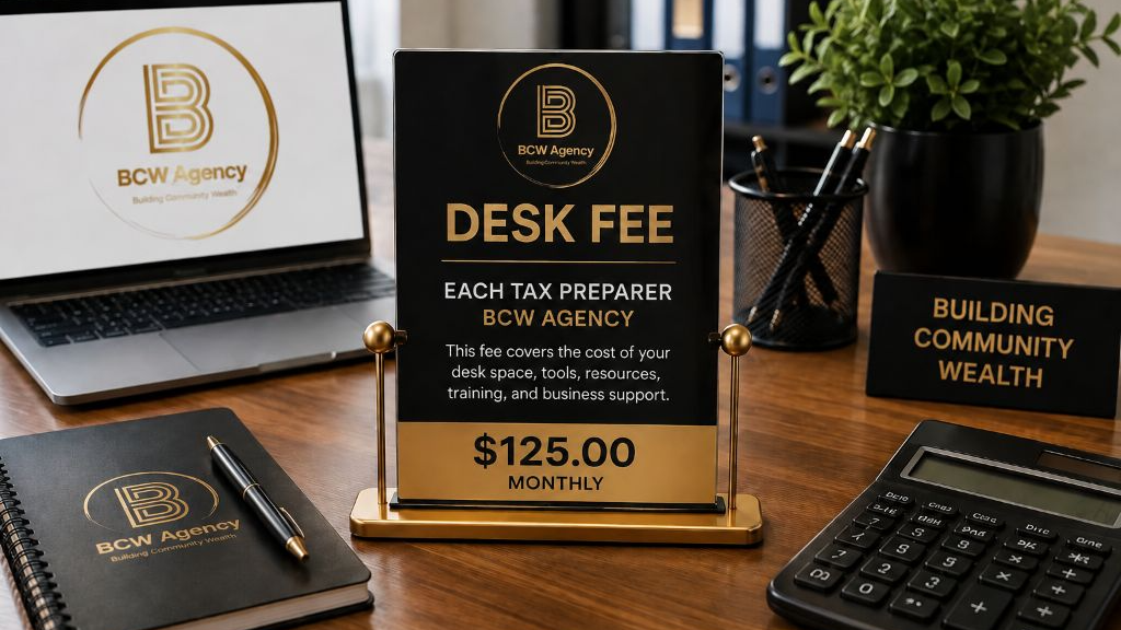 BCW Tax Division Monthly Desk Fee