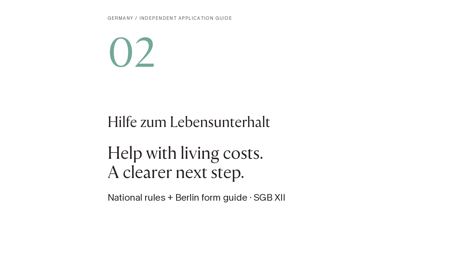 Hilfe zum Lebensunterhalt: application guide (EN/AR)