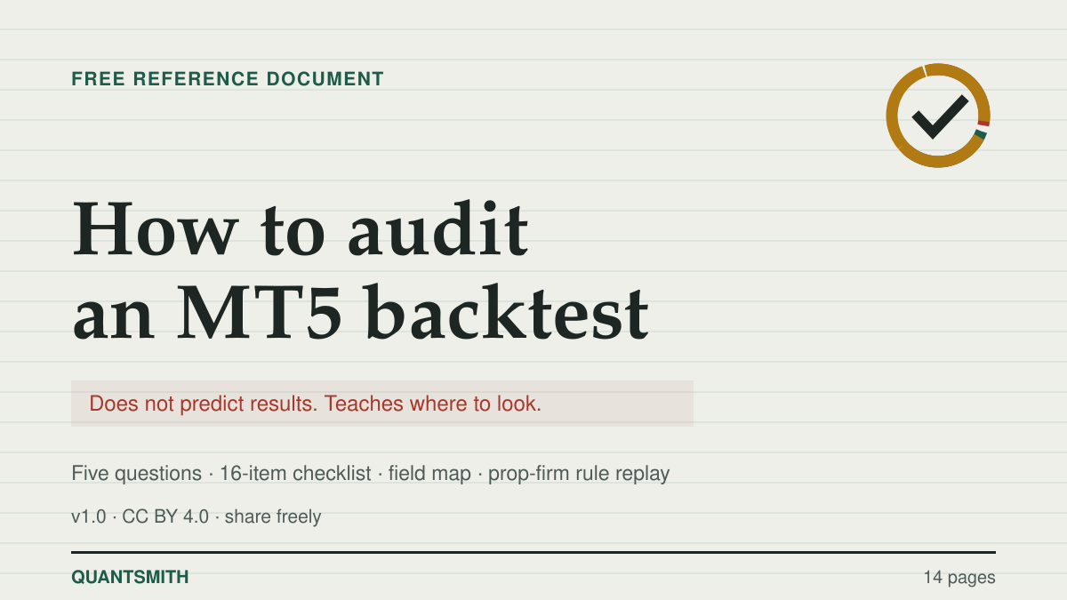 How to Audit an MT5 Backtest