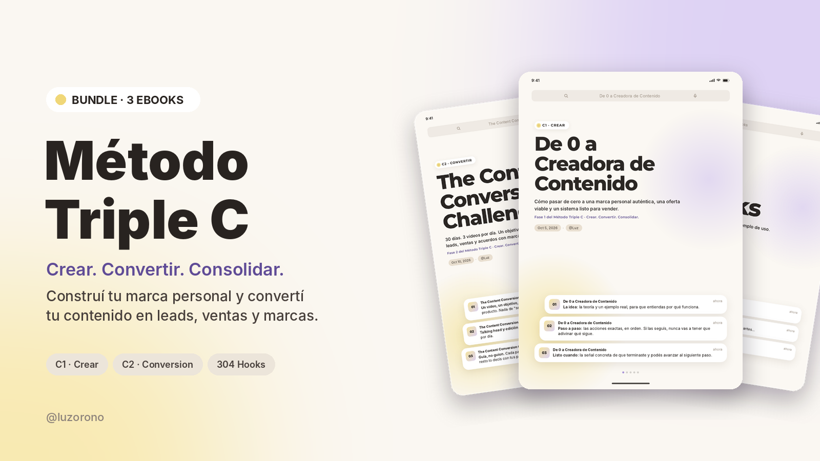Método Triple C: Bundle de 3 ebooks