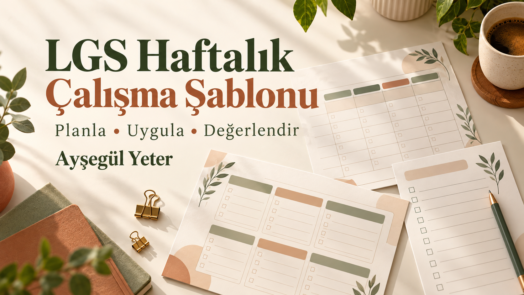 Ücretsiz LGS Haftalık Çalışma Şablonu