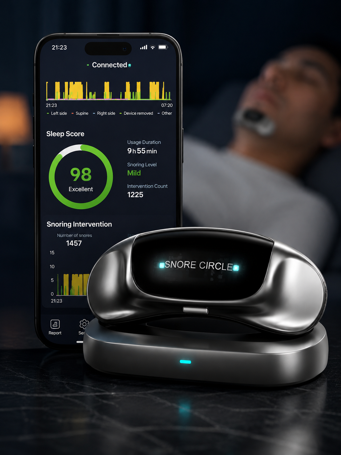 Smart AI Anti-Snore Device | Stop Snoring Instantly - Throat Muscle Stimulator