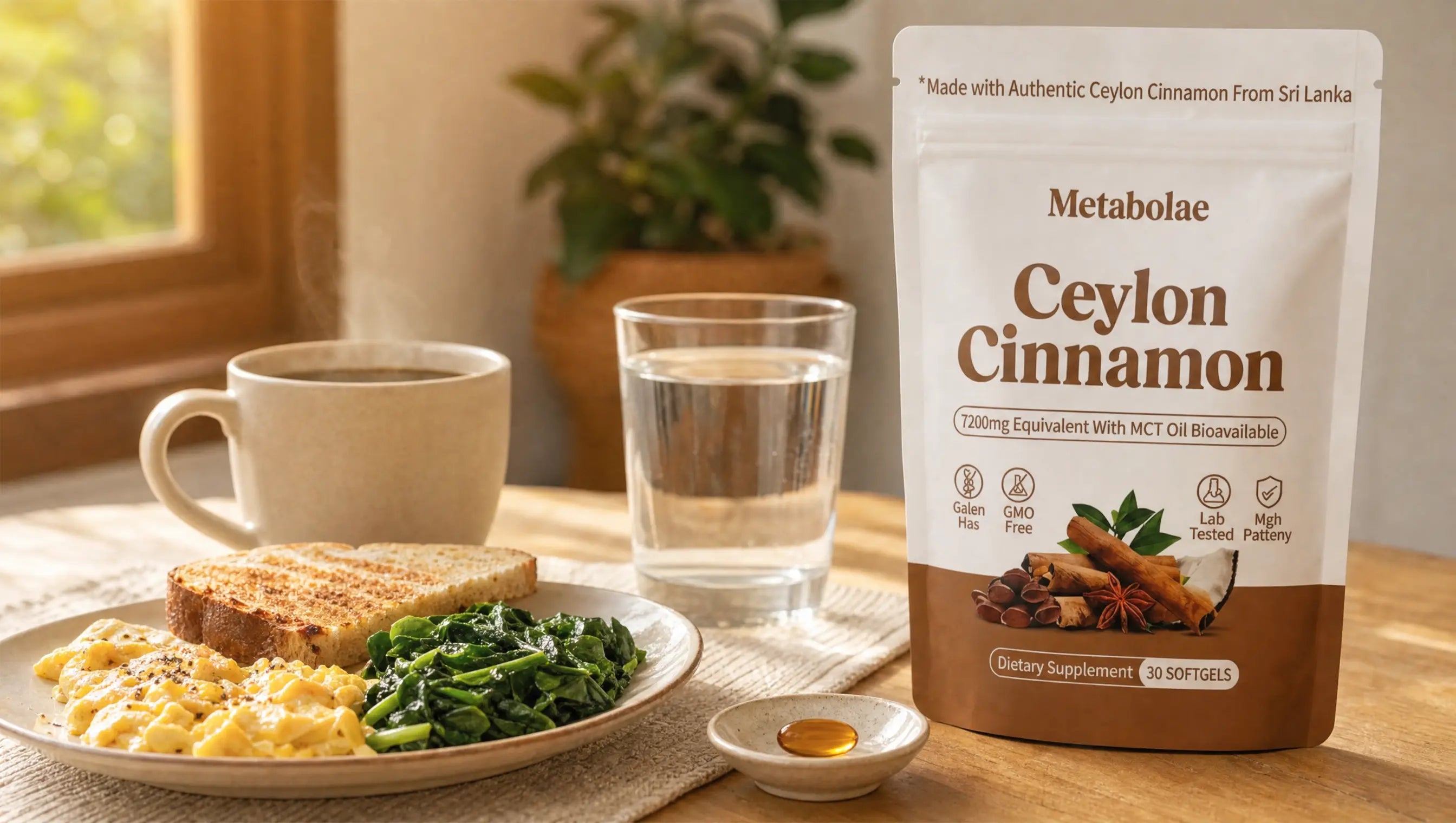 Metabolae Ceylon cinnamon supplement packaging.