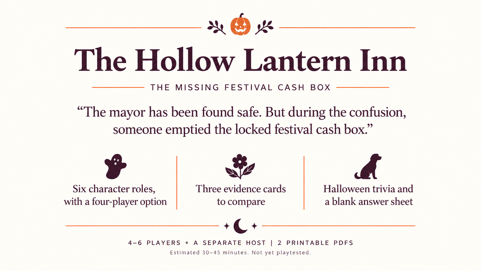 Printable Halloween Mystery Game