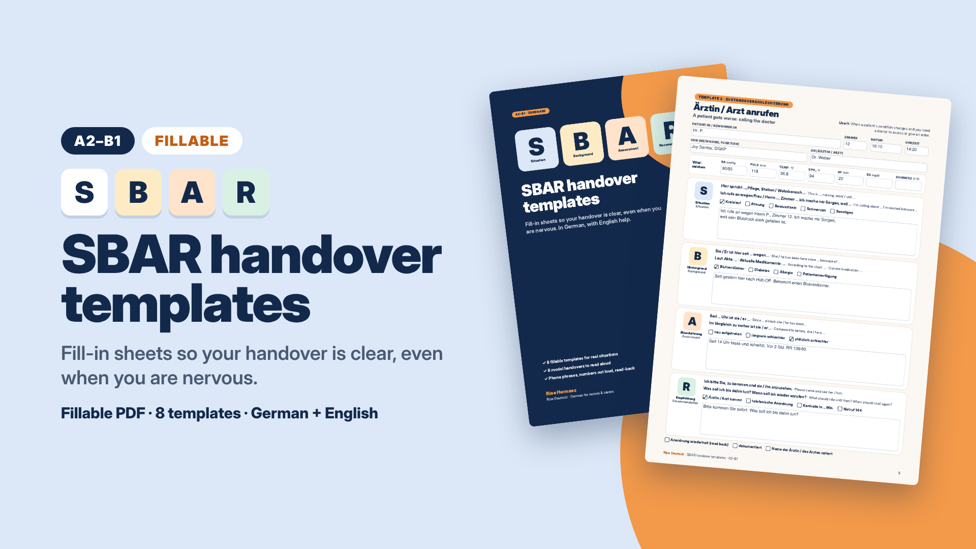 SBAR Medical Handover Templates
