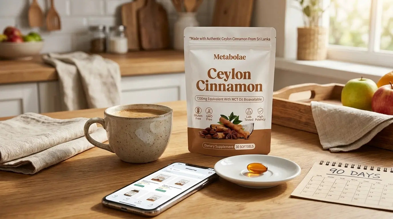 Metabolae beside coffee and a calendar