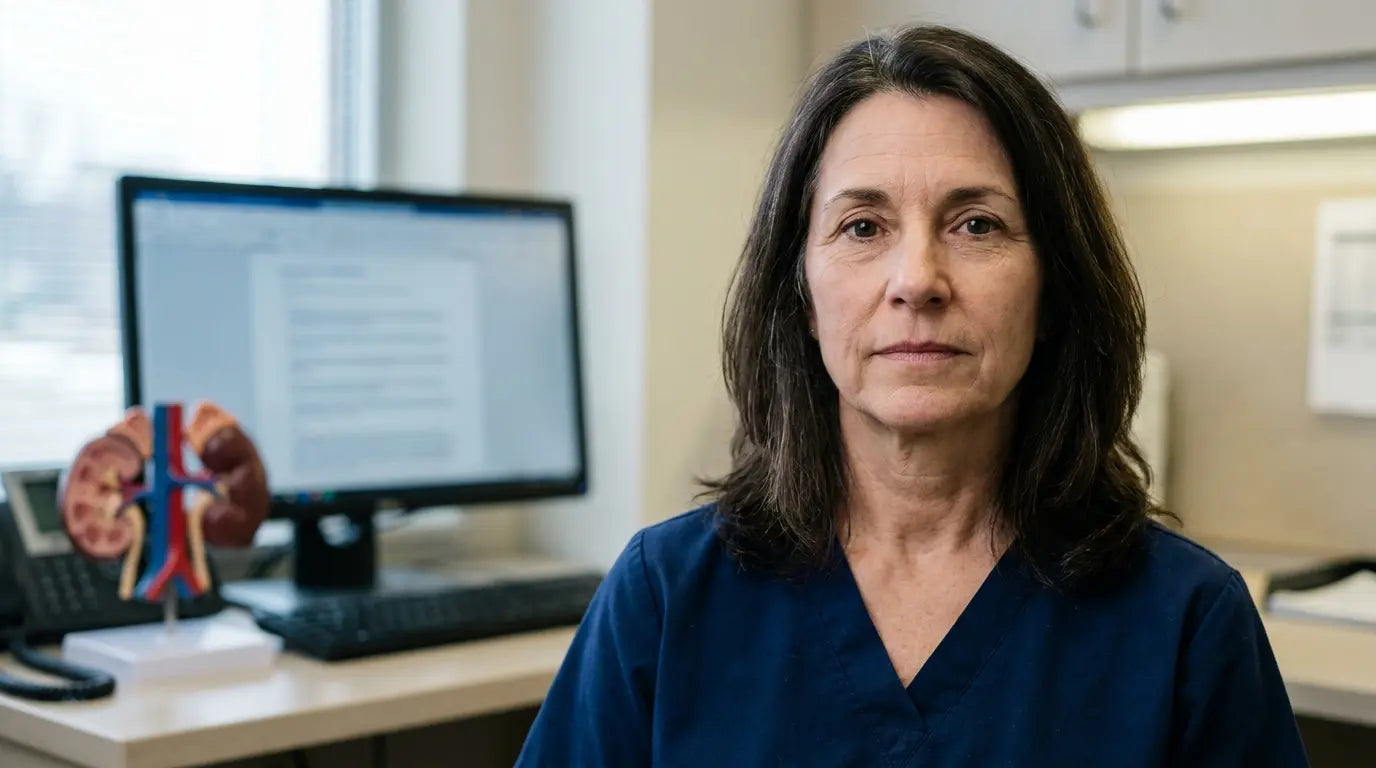 Sandra in a clinical setting