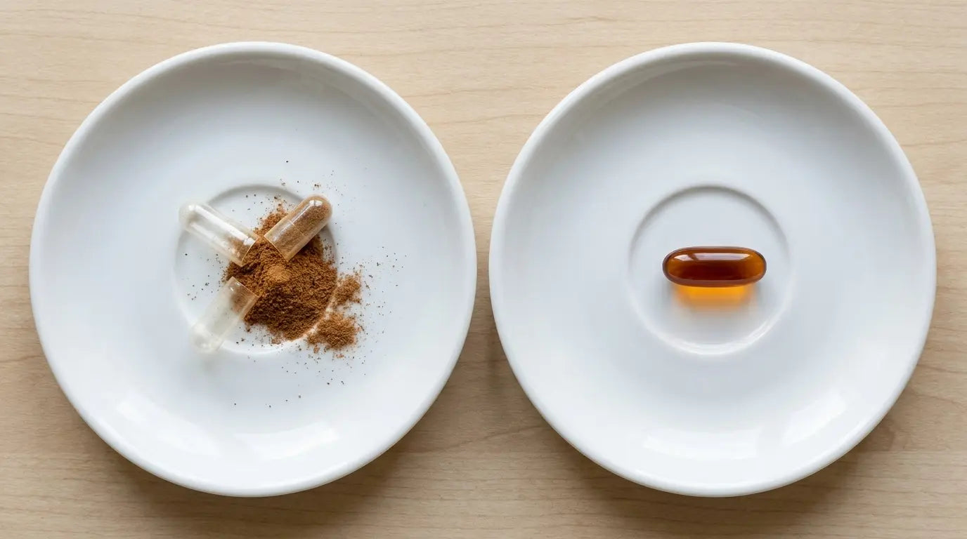 Powder capsule and softgel comparison