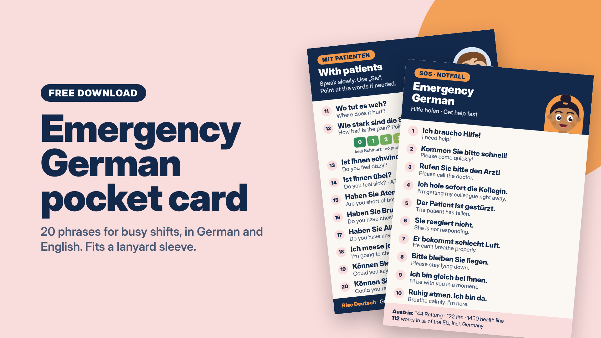 FREE Emergency German Pocket Card for Nurses
