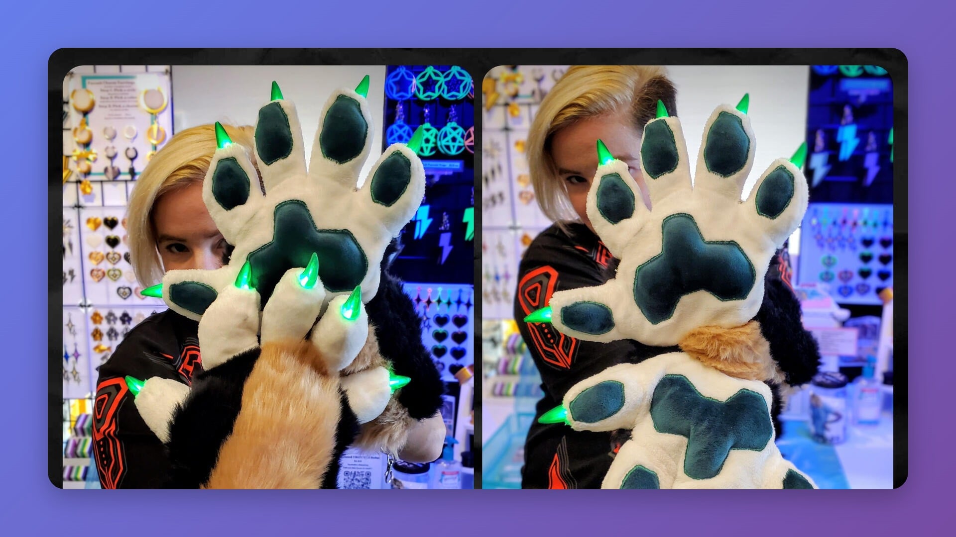 Premade 5-Finger LED Claw Fursuit Paws