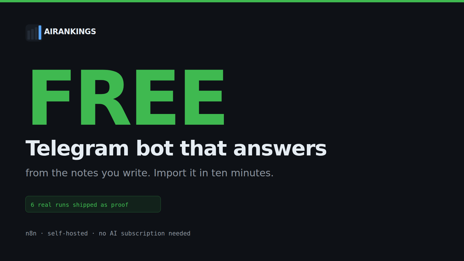 Free Telegram AI Bot, n8n template (Lite)