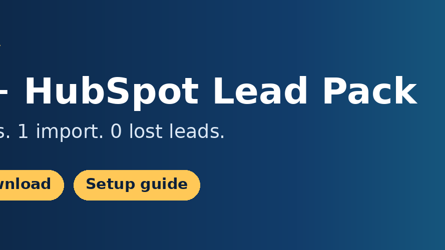 n8n + HubSpot Lead Automation Template Pack