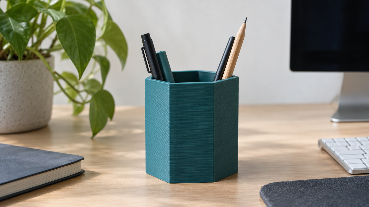Hex Pen Cup — Print-Ready STL