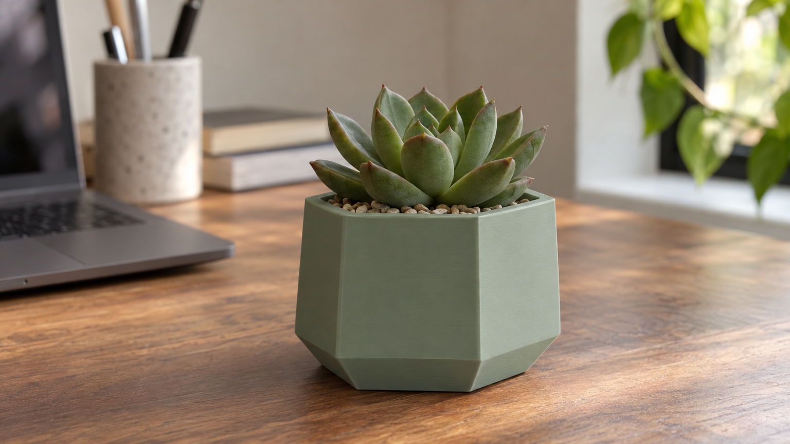 Hex Succulent Planter — Print-Ready STL