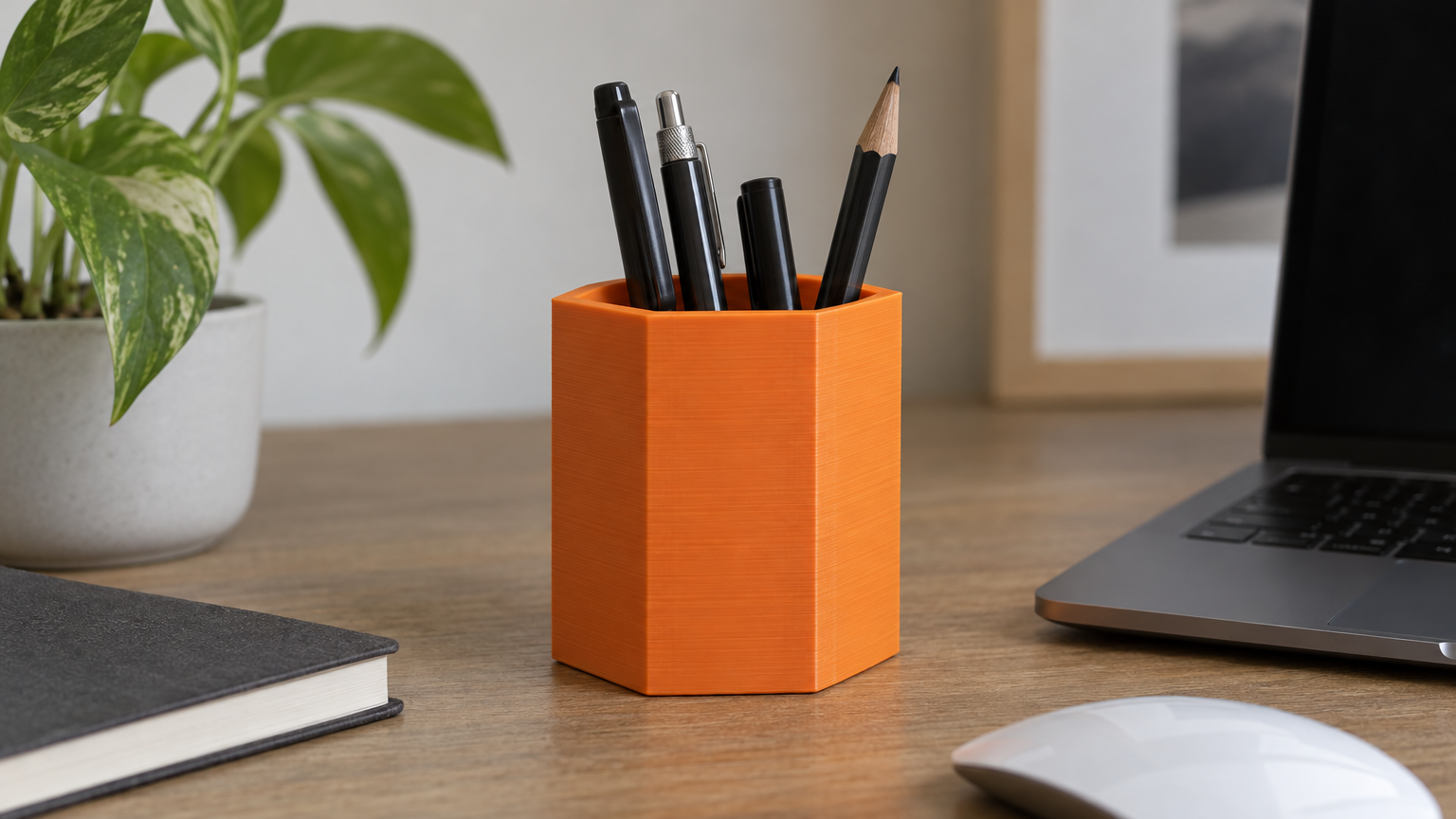 Hex Pen Cup — Print-Ready STL