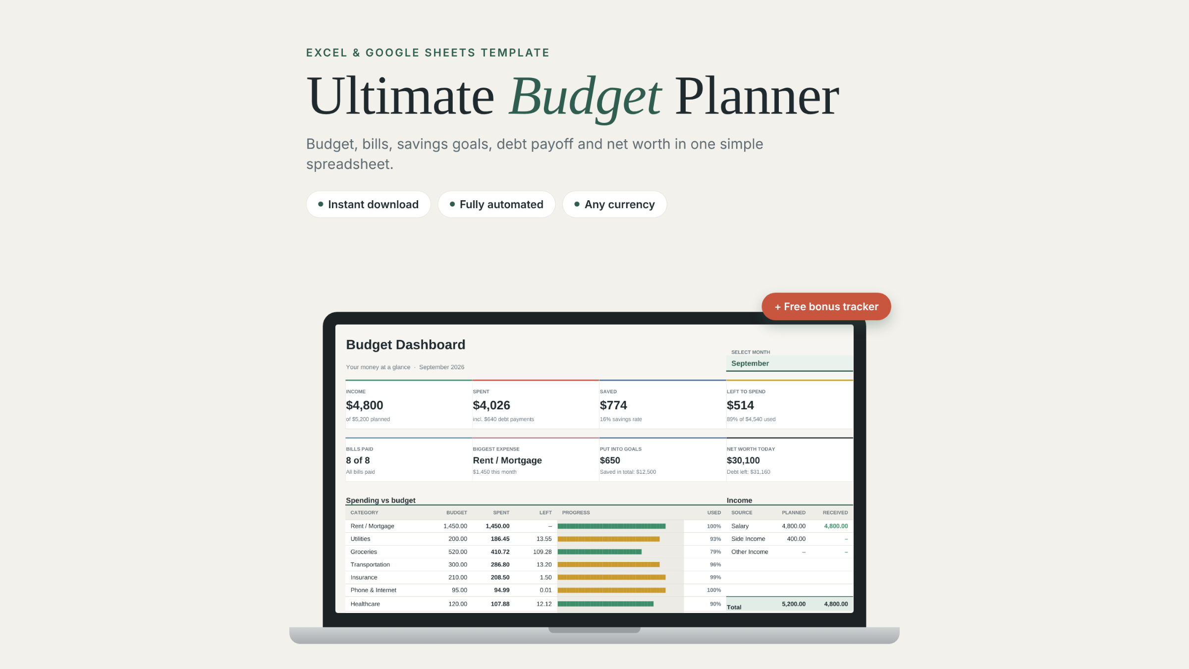 Ultimate Budget Planner