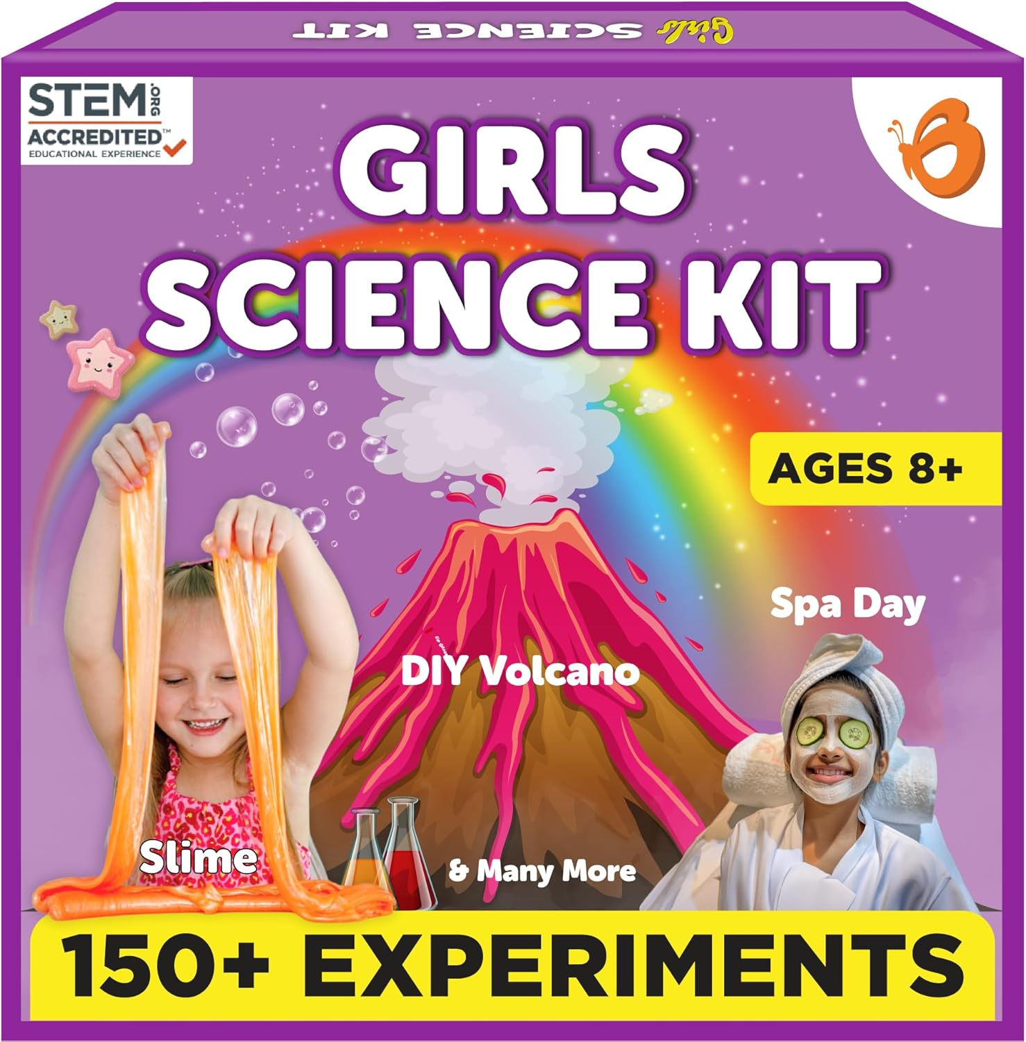 Butterfly EduFields Girls Birthday Presents – 150+ Science Experiments for Kids,