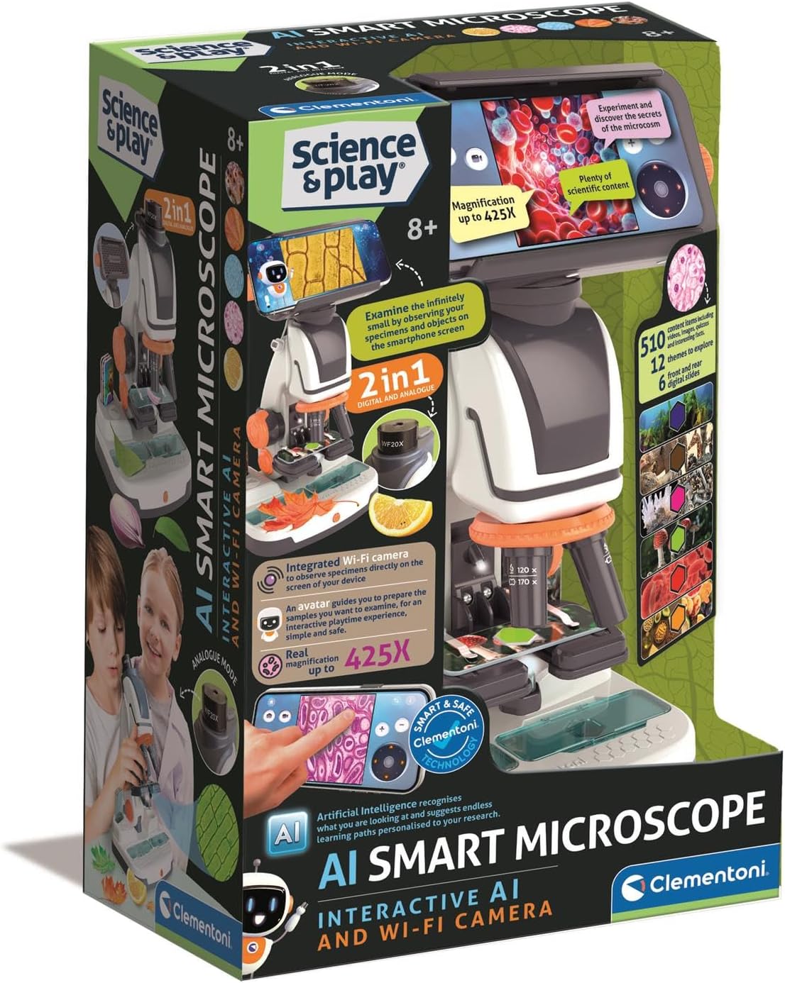 Clementoni Digital Microscope with WiFi – 2-in-1 Optical and Digital Microscope 