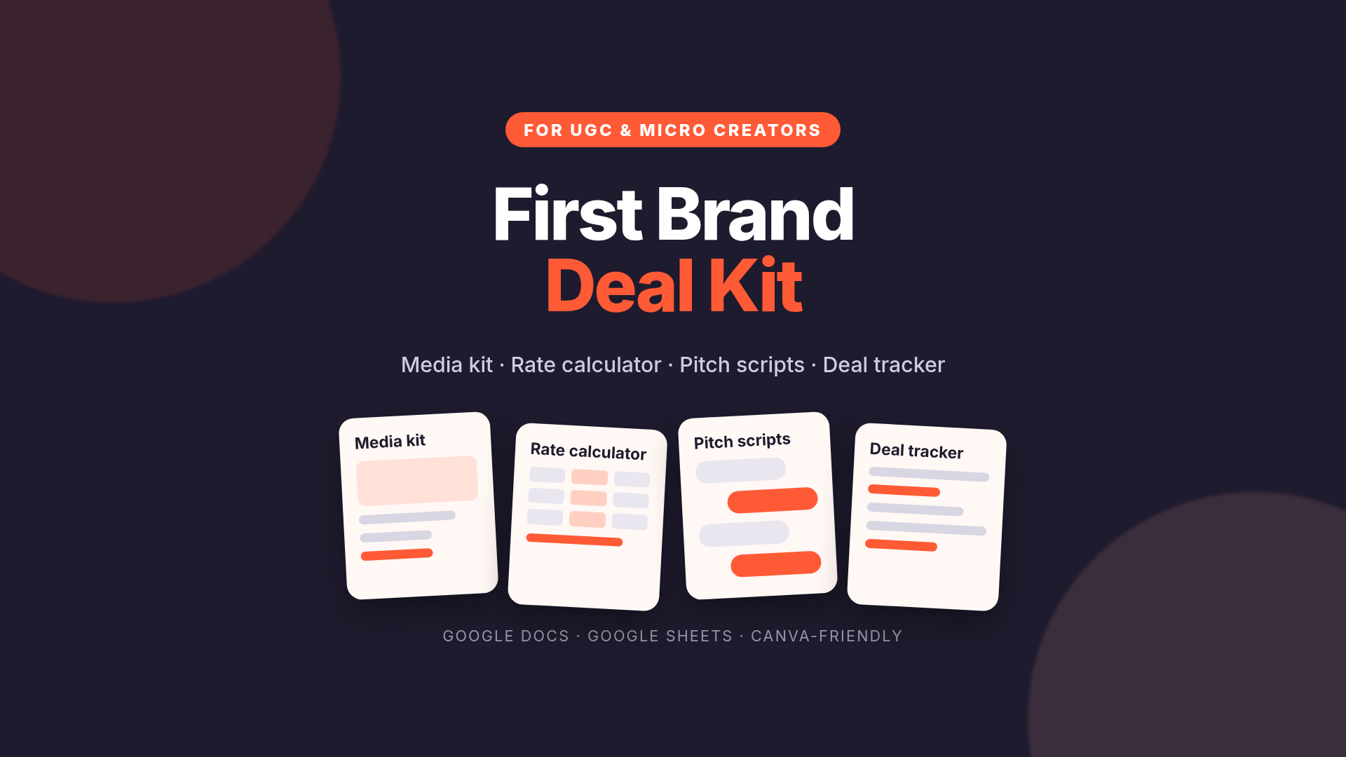 Brand Deal Kit: Media Kit Template, UGC Rate Card & Pitch Email Scripts