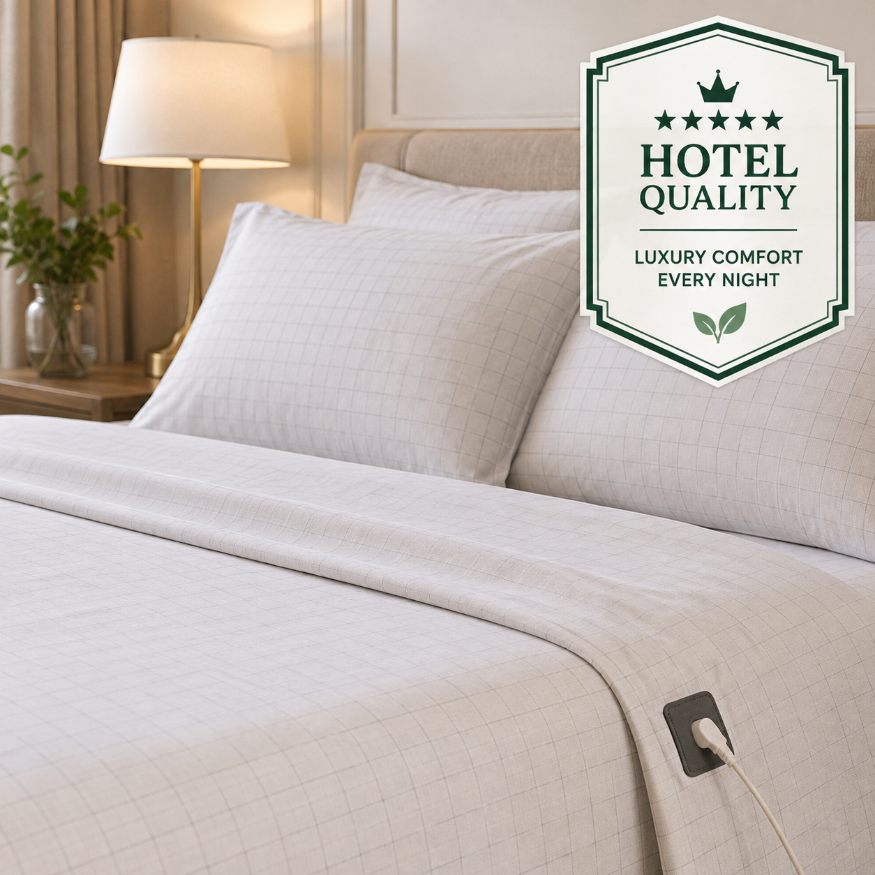 The silver grounding sheet with soft hotel-grade cotton feel