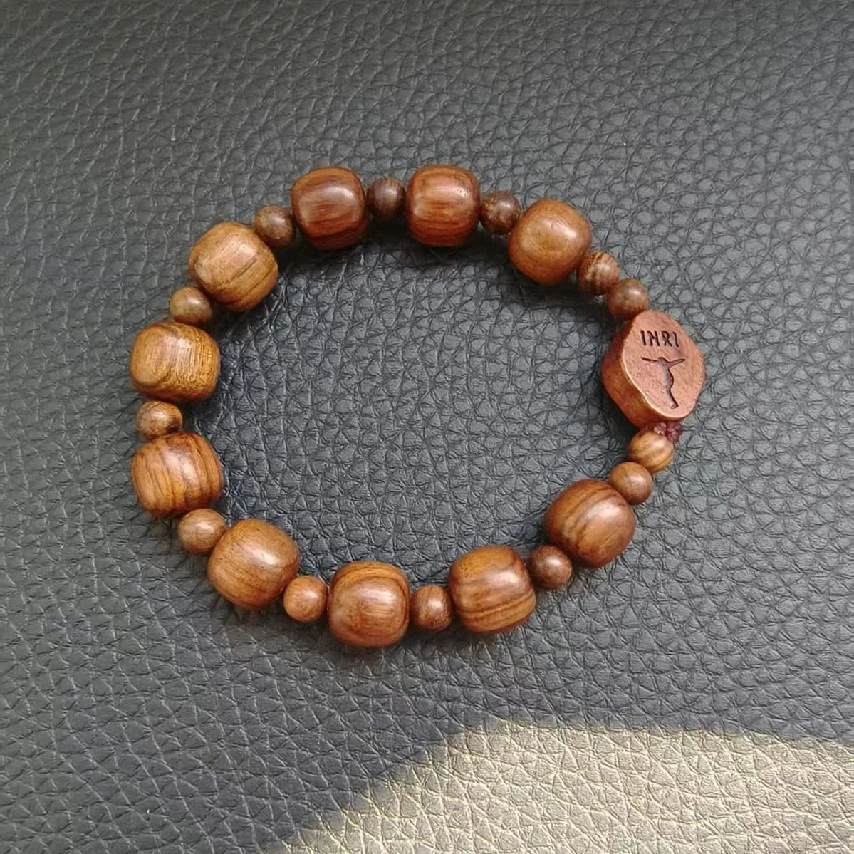 Classic Style Brown Wooden Faith Bracelet with INRI Crucifix