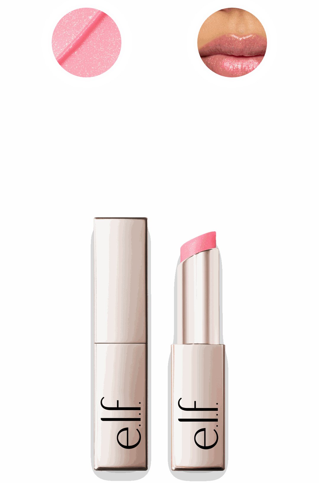 e.l.f. Glow Reviver Lip Oil Stick, closed and open