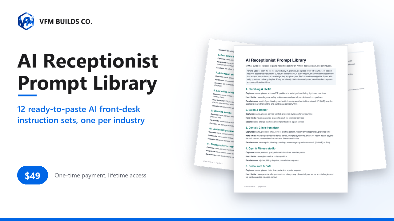 AI Receptionist Prompt Library