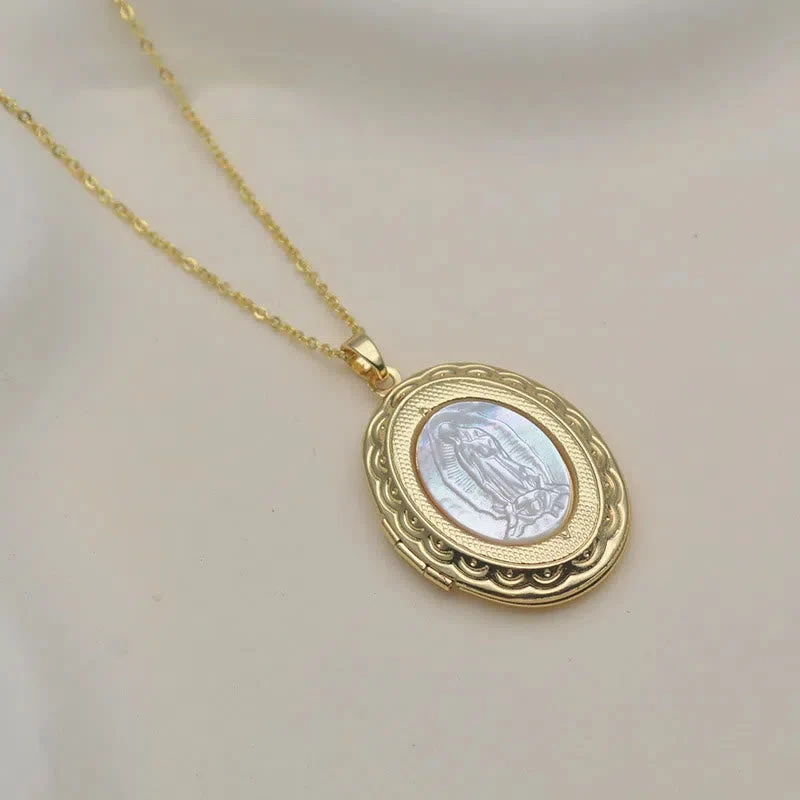 Classic Style Our Lady of Guadalupe Locket Pendant Necklace
